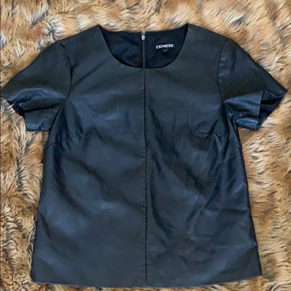 Black leather top